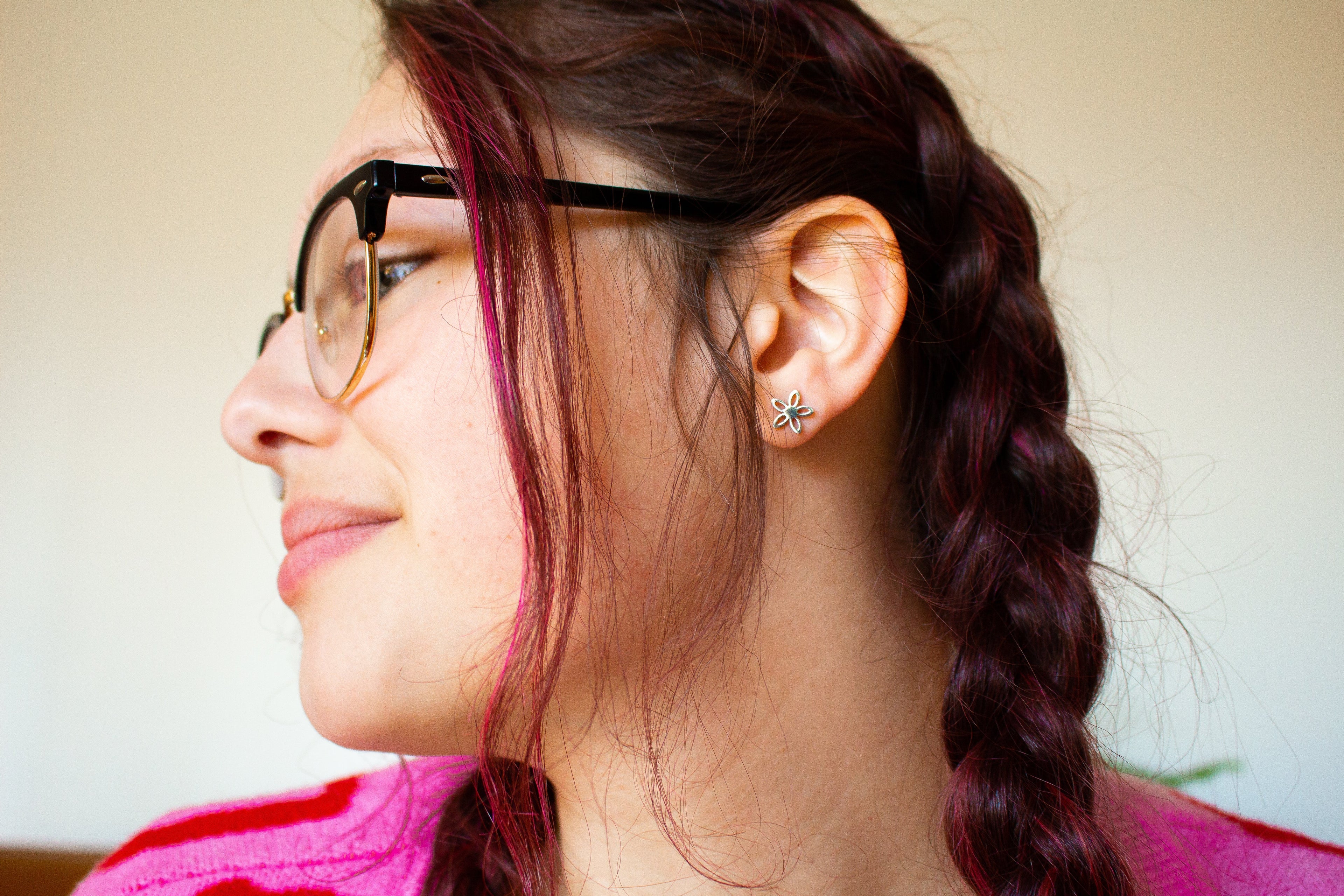 Tiny Pointed Petal Flower Stud