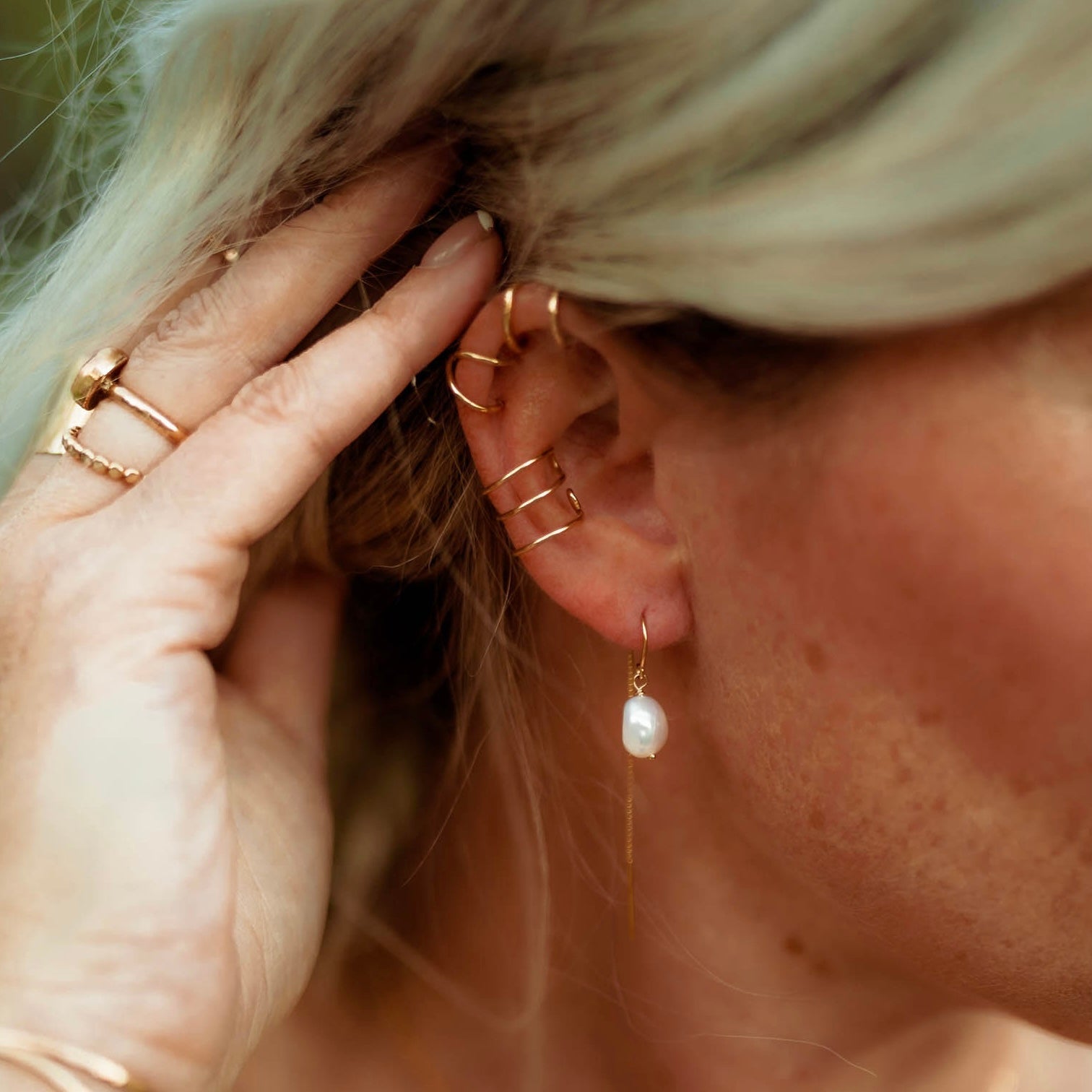Sea Breeze Threader Earrings