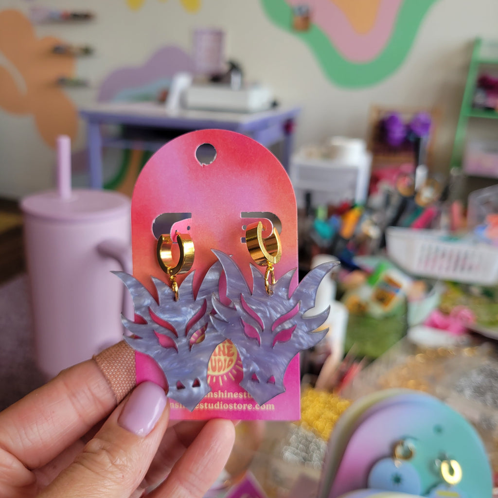 Fierce Dragon Acrylic Earrings