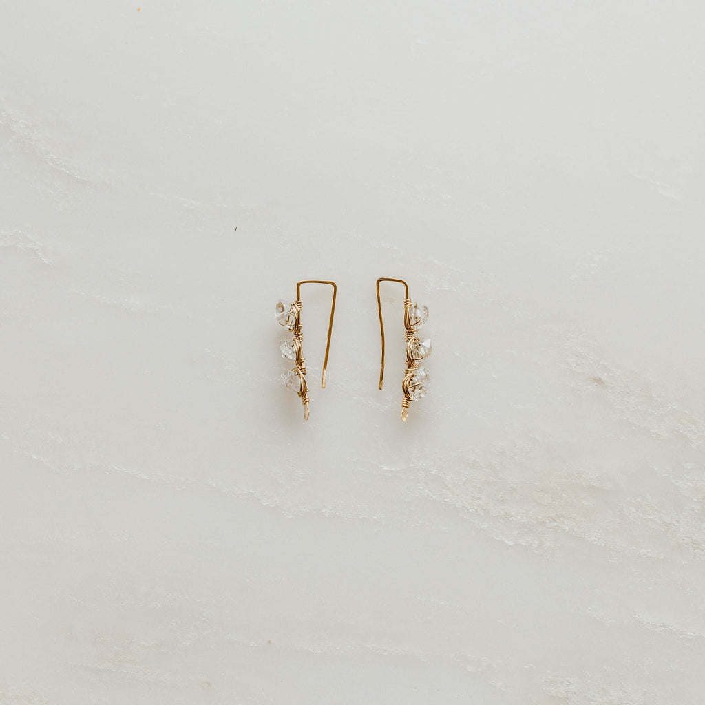 Herkimer Diamond Ear Climbers