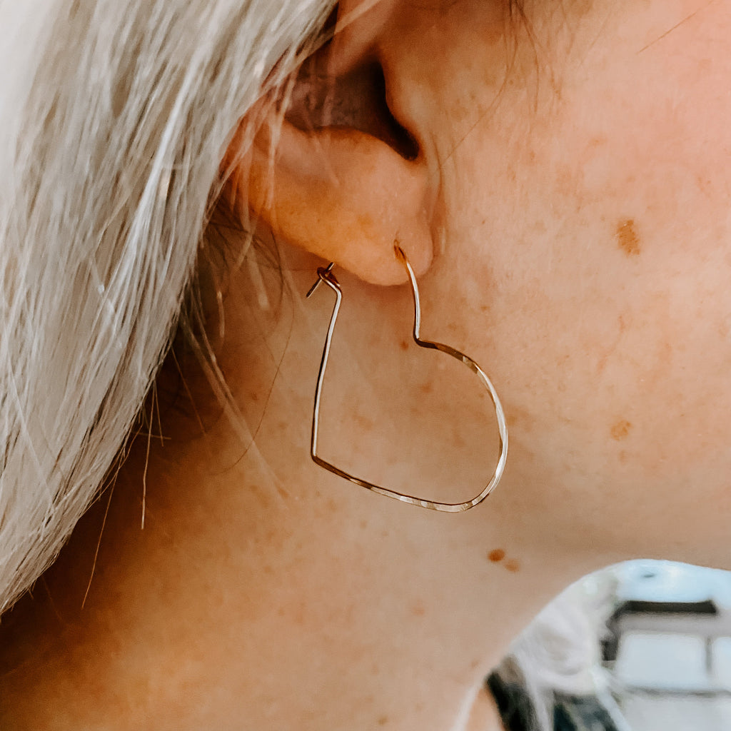 Mini Heart Shaped Threader Earrings