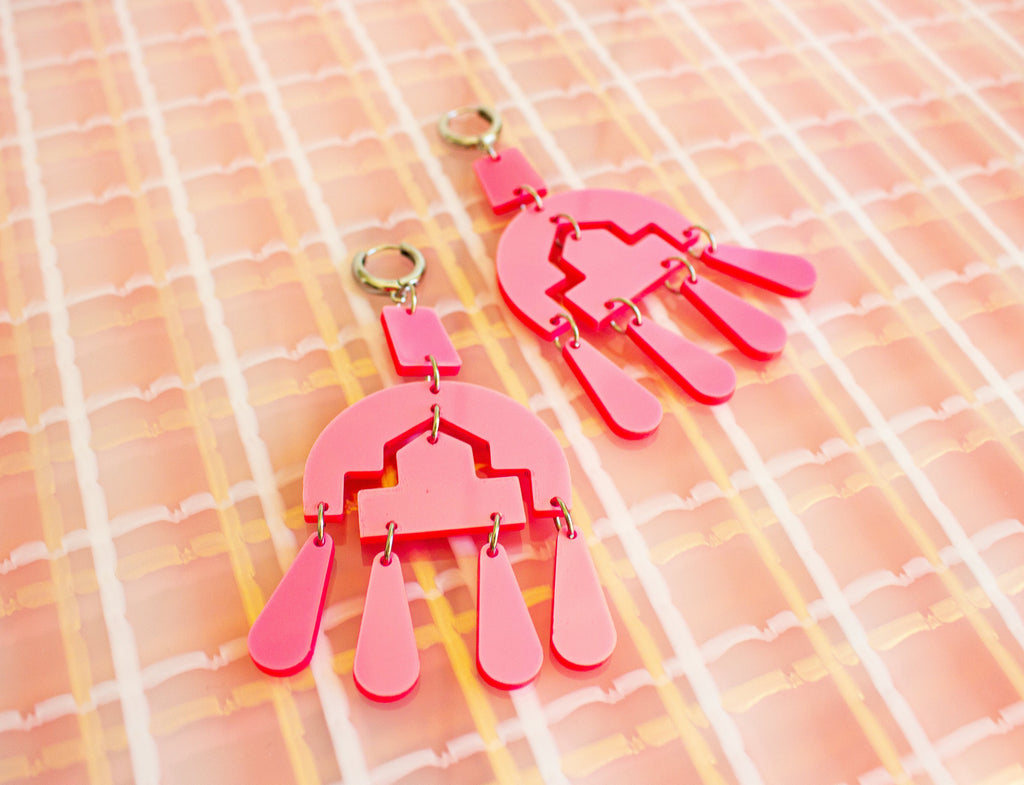 Pink Statement Earrings