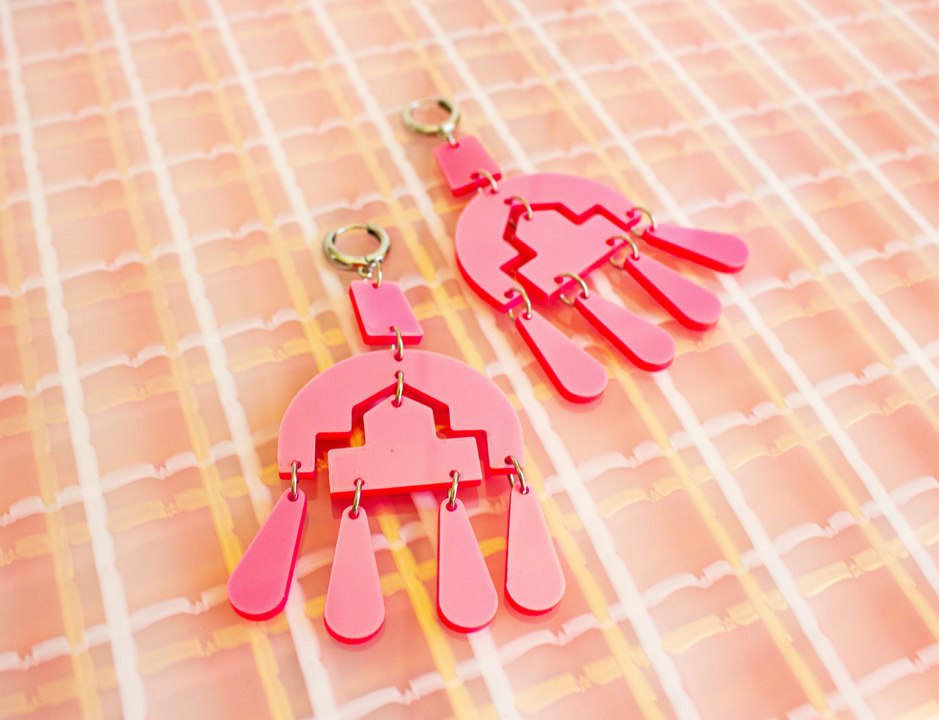 Pink Statement Earrings
