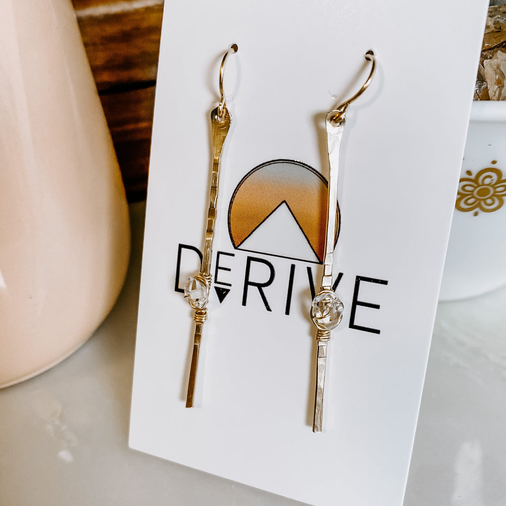 Sticks and Stones - Herkimer Diamond Stick Earrings
