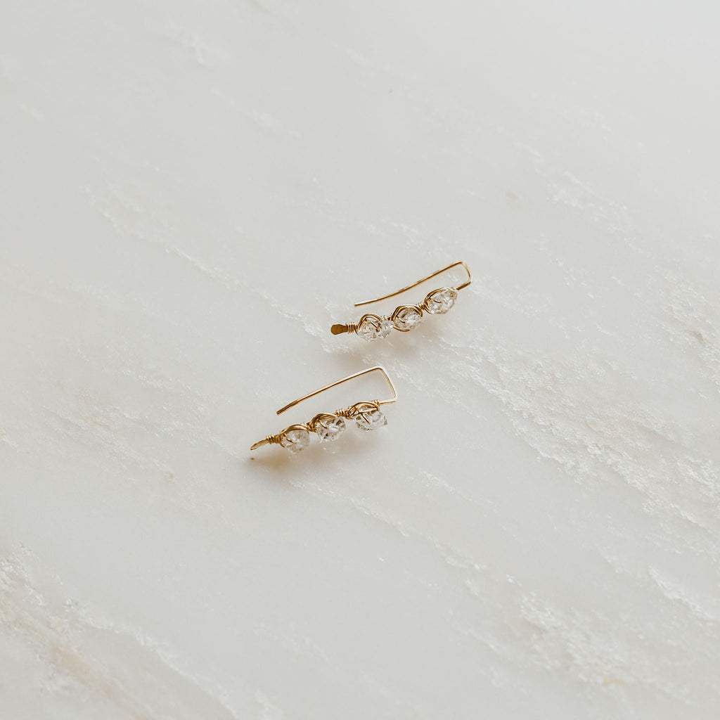 Herkimer Diamond Ear Climbers