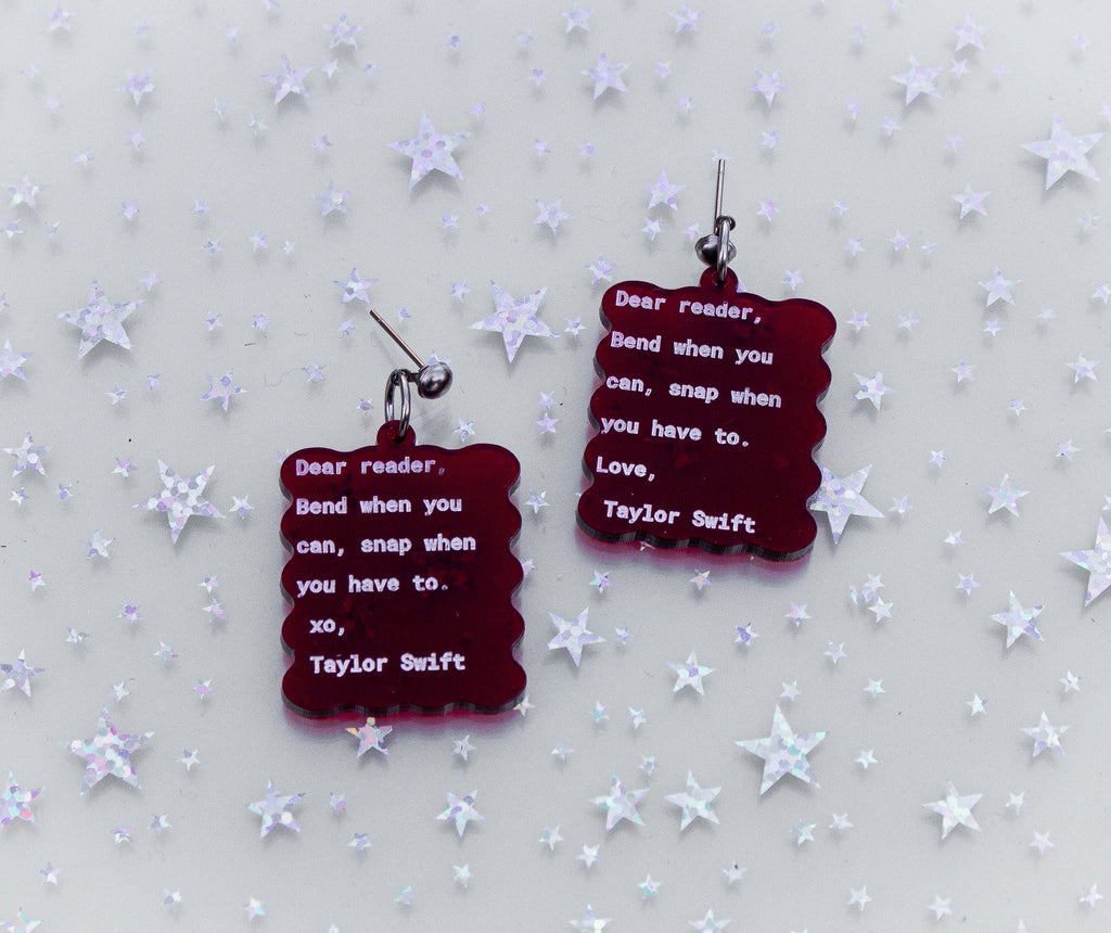 Dear Reader Taylor Swift Earrings