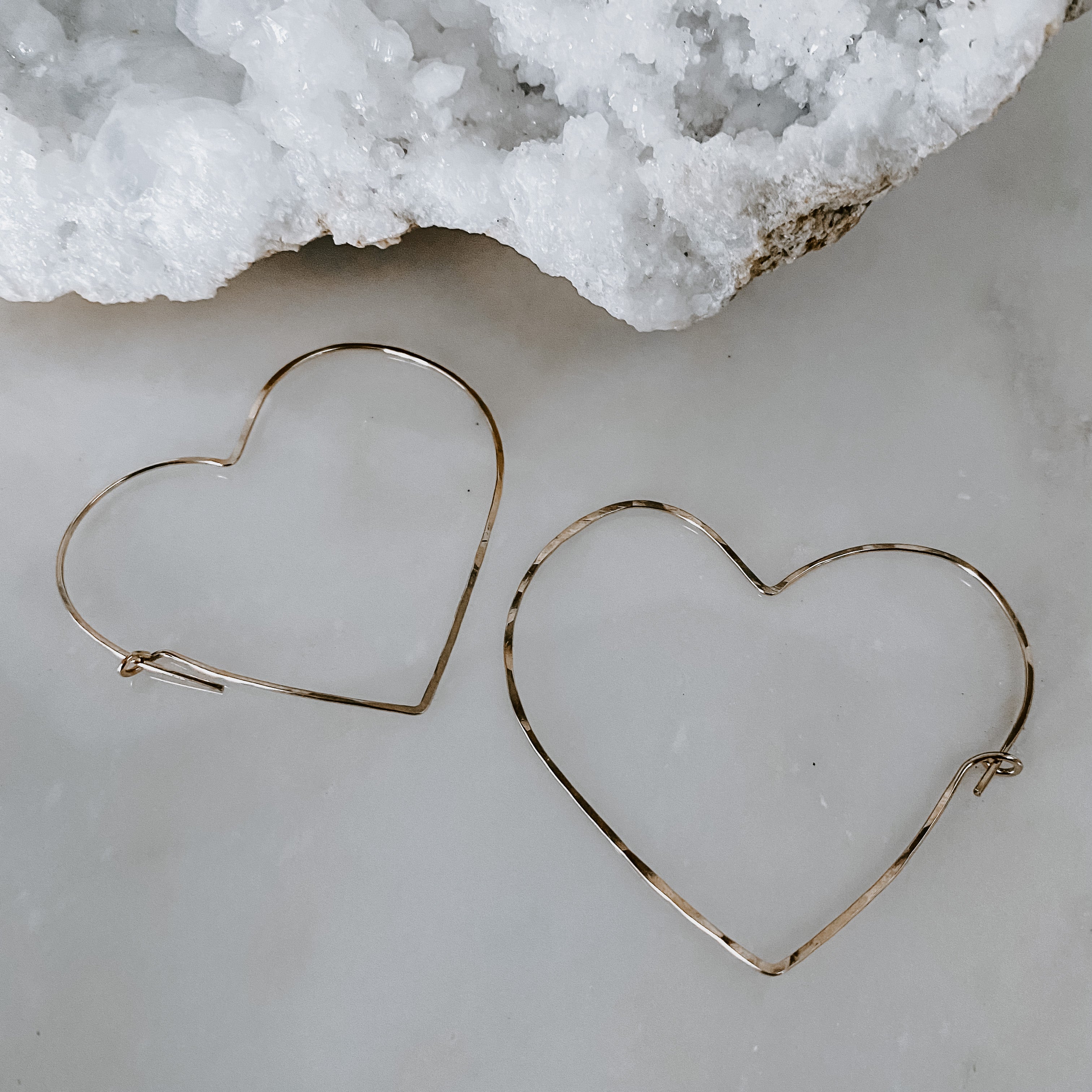 Large Heart Threader Earrings