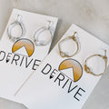 Mini Herkimer Diamond Organic Shape Hoop Earrings