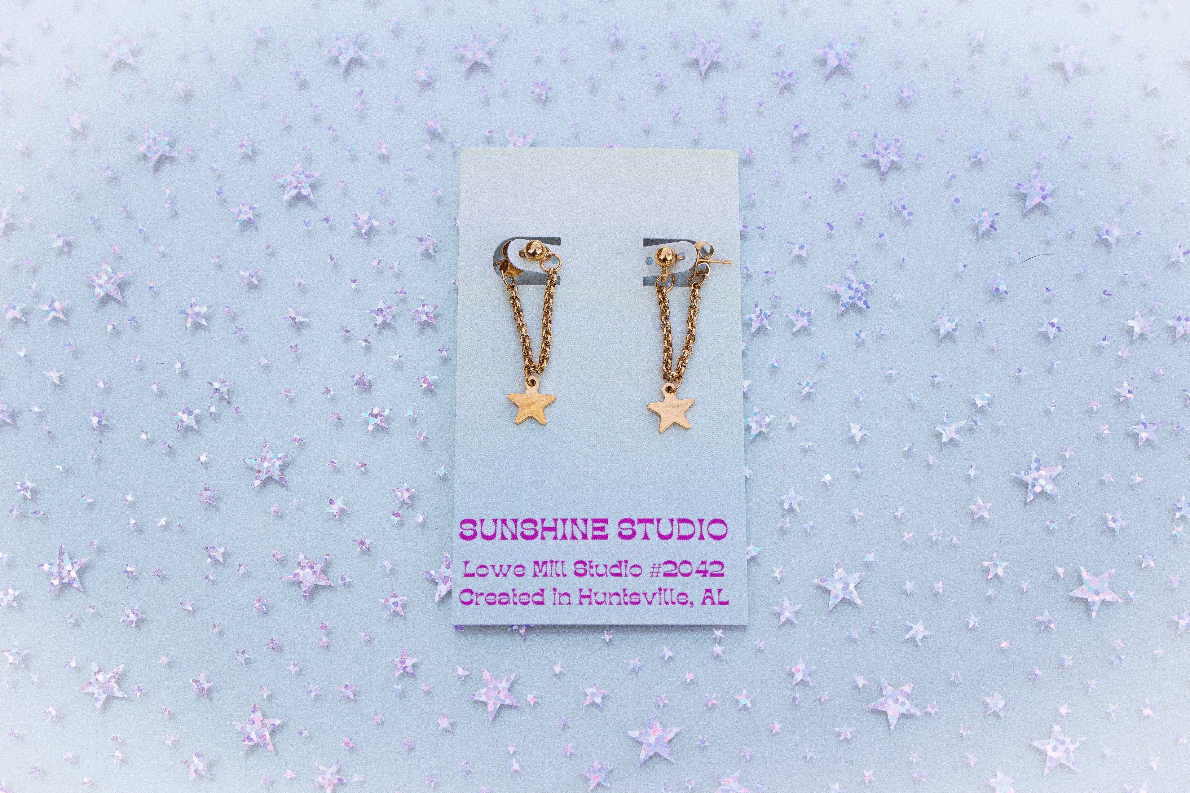 Eyes Full of Stars Titanium Chain Earrings