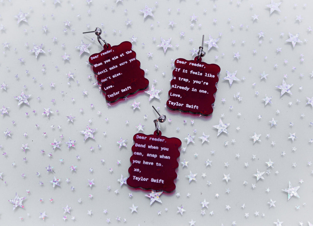 Dear Reader Taylor Swift Earrings