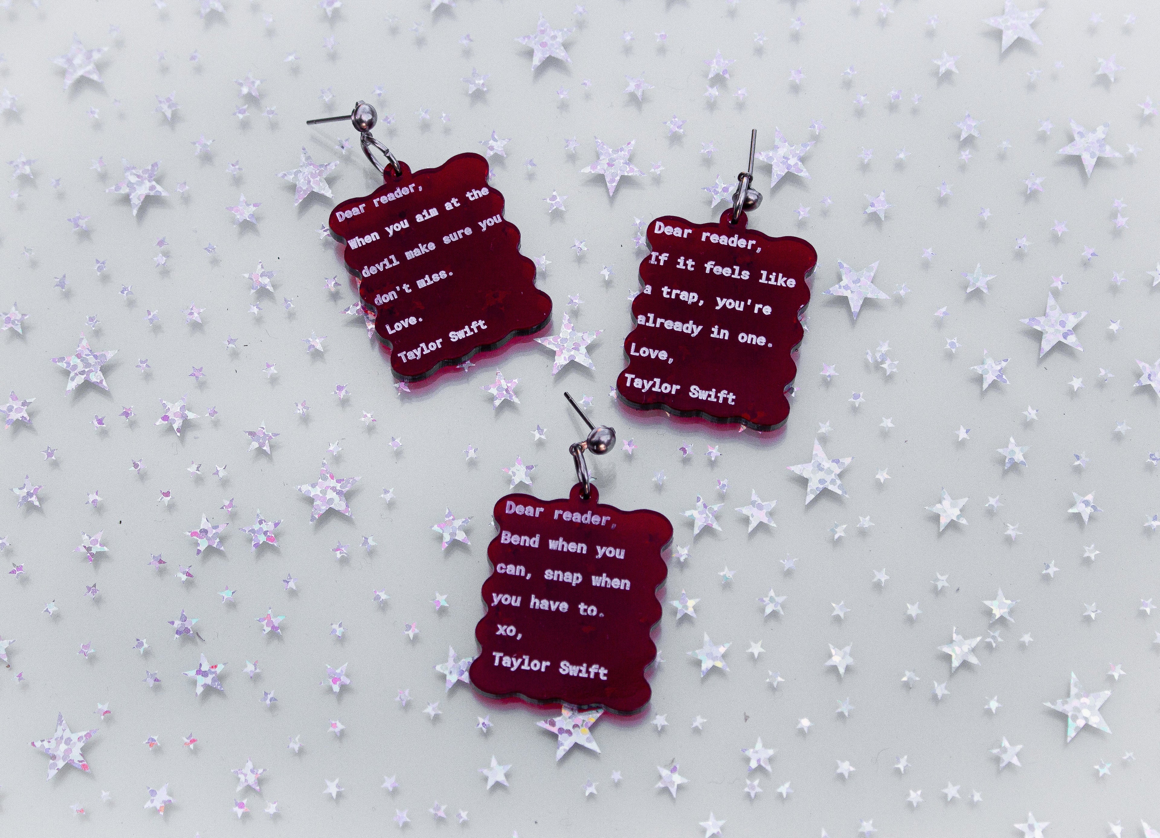 Dear Reader Taylor Swift Earrings