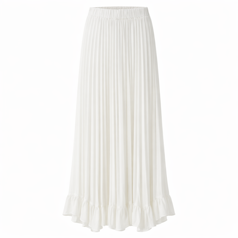 Amara Silk Pleated Maxi skirt