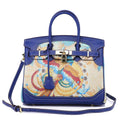 Custom Graffiti Lace Platinum Genuine Leather Handbag