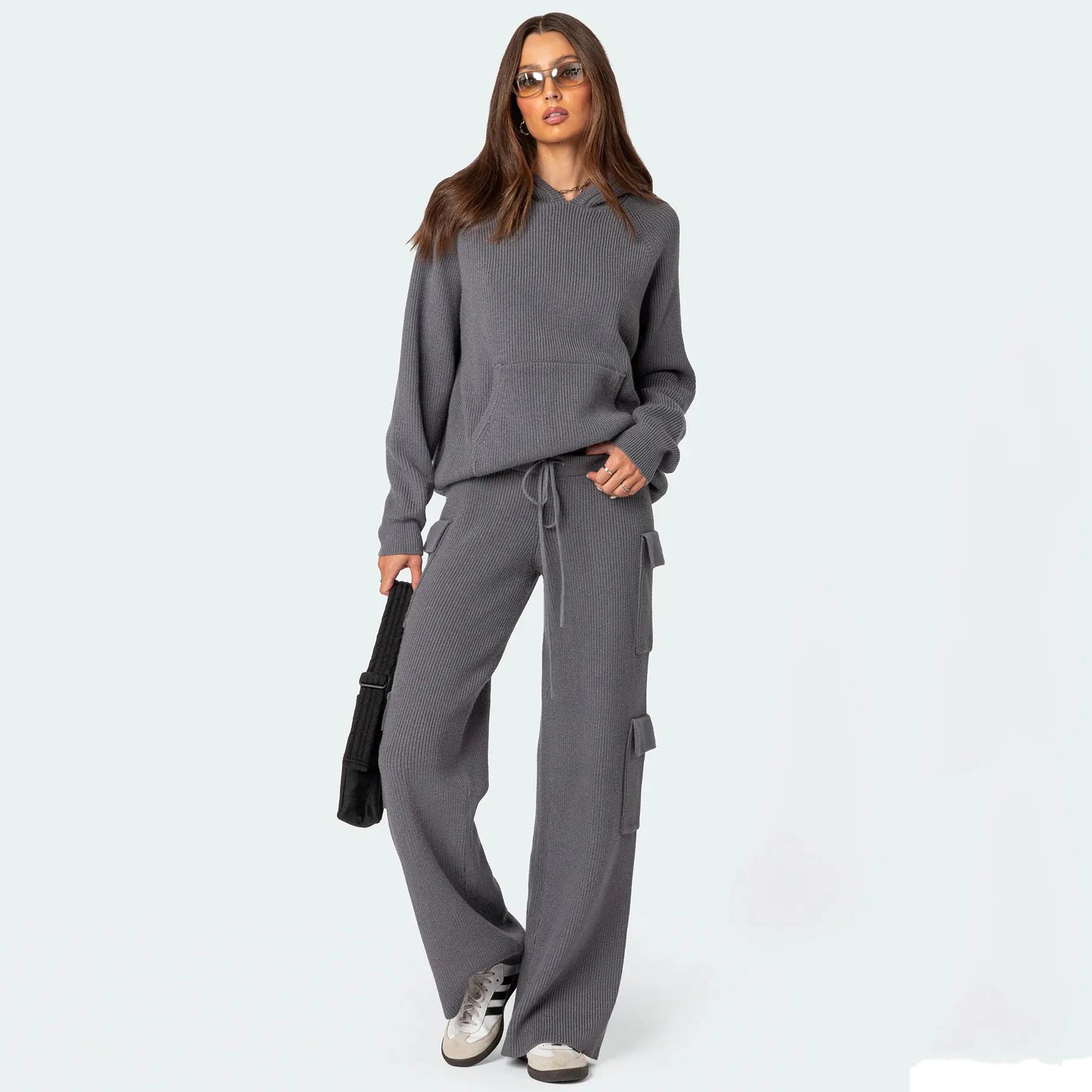 Luxe Knit Hoodie Cargo Set (One Piece)