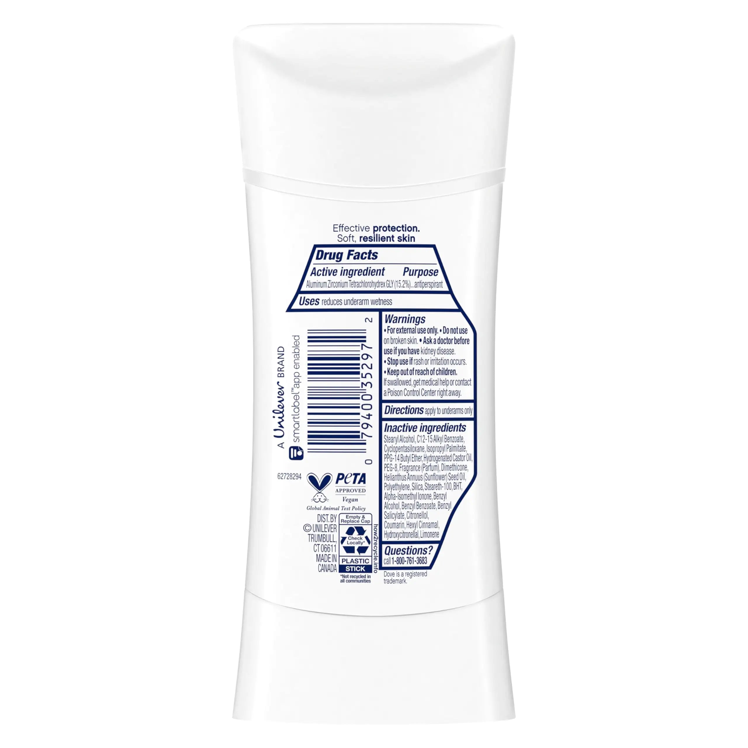 Dove Advanced Care Antiperspirant Deodorant Stick Cool Essentials 4 ct for helping your skin barrier repair after shaving 72 hour odor control and sweat protection with Pro Ceramide Technology 2.6 oz 2.6 Ounce (Pack of 4)