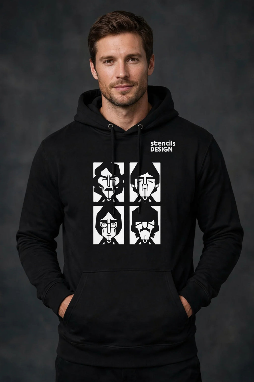 Unisex Premium Pullover Hoodie | Cotton Heritage M2580 | Stencils Design