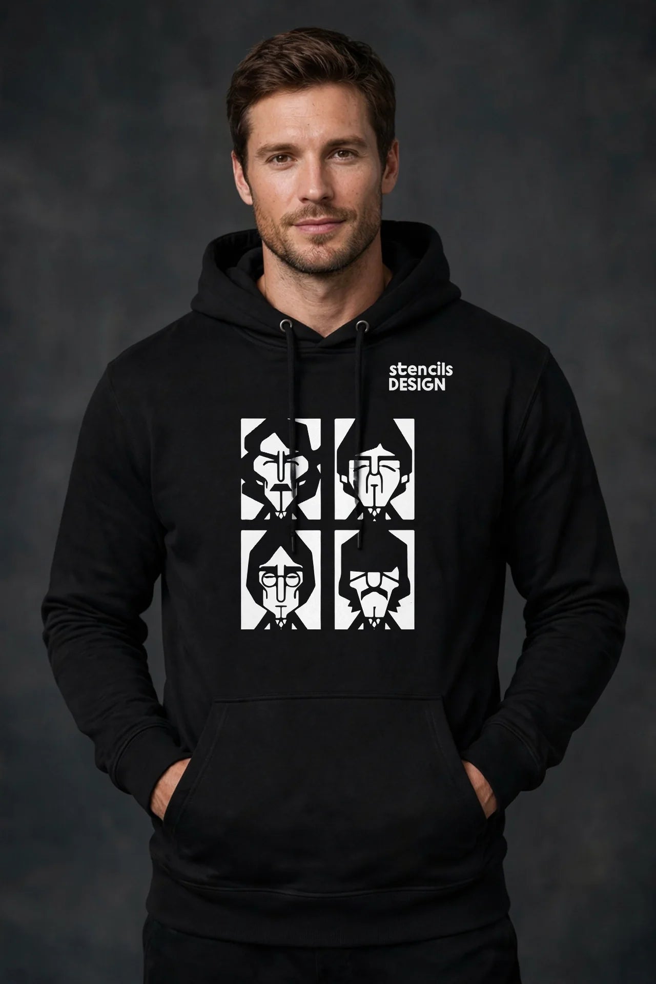 Unisex Premium Pullover Hoodie | Cotton Heritage M2580 | Stencils Design