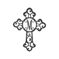 Initial Cross Personalized Gifts - Custom Metal Sign