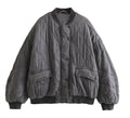 WOLFF Women's Loose Fit Gray Bomber Jacket