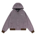 Retro Hooded Jacket with Washed and Worn Finish