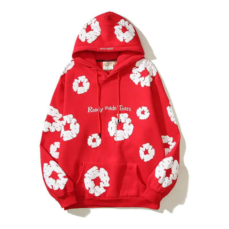 Printed Hoodie Colorful Cotton Long Sleeved Sweater