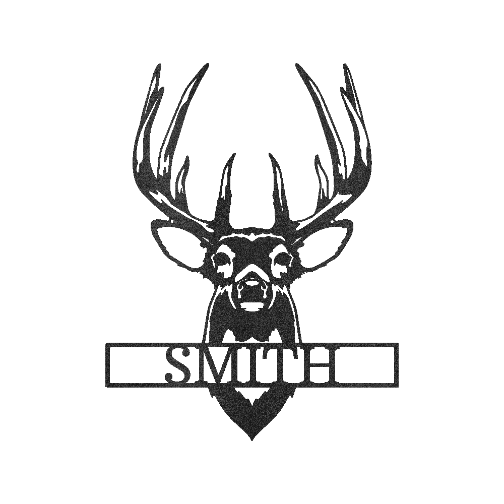 Personalized Buck Antler Metal Sign - Custom Trophy Deer Wall Art