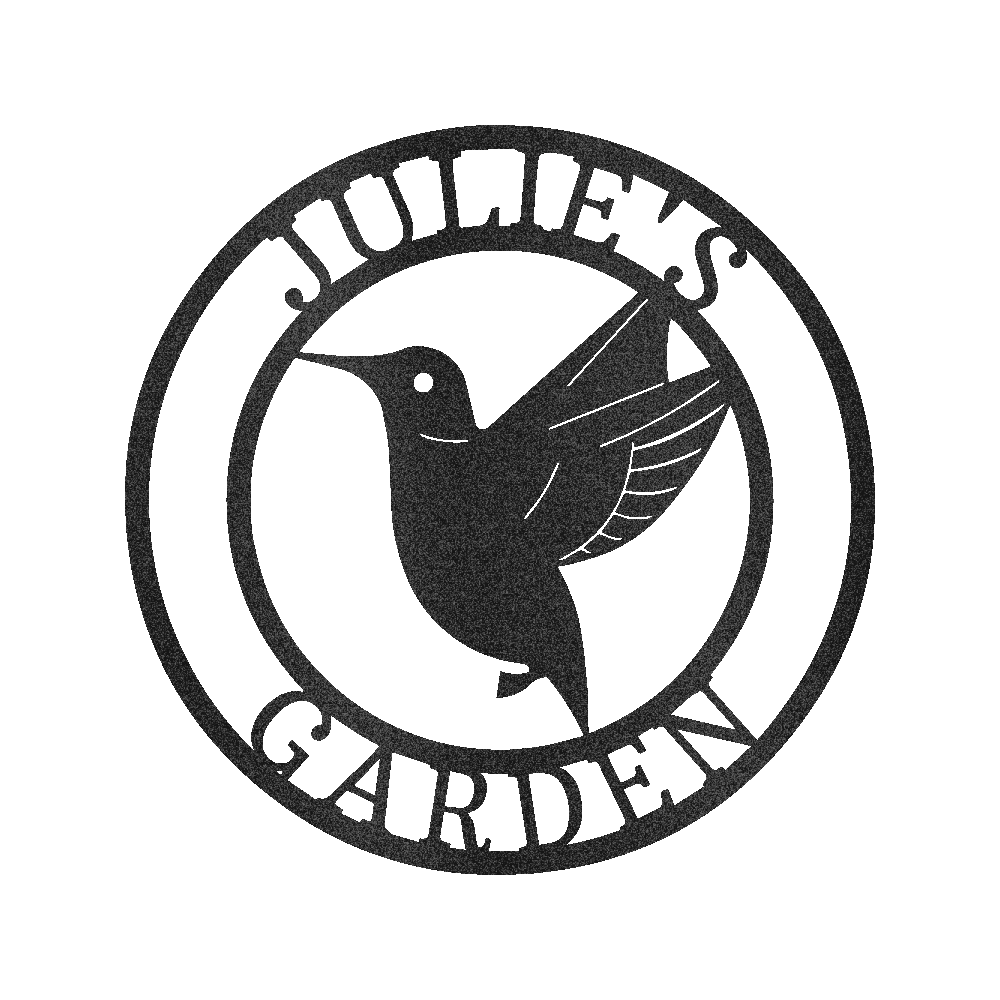Personalized Hummingbird Metal Sign - Custom Garden Wall Art - Outdoor Nature Decor