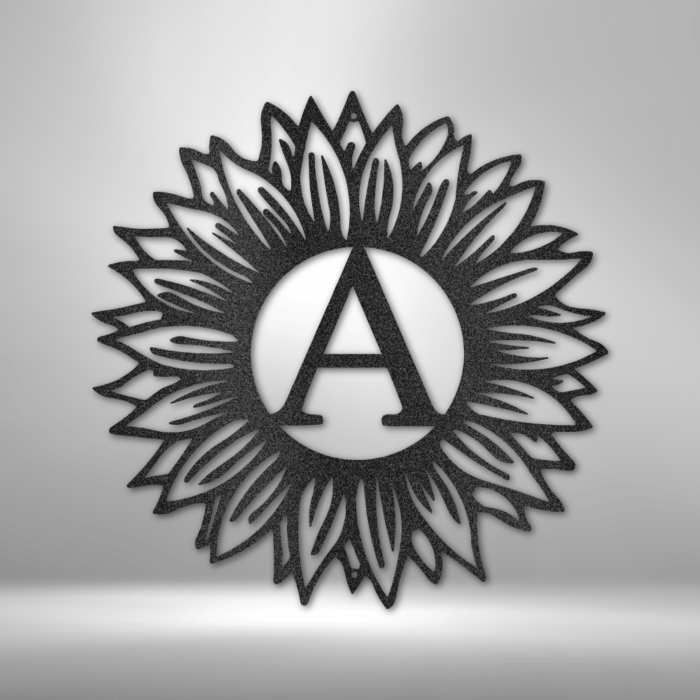 Sunflower Initial Personalized Gifts - Custom Metal Sign