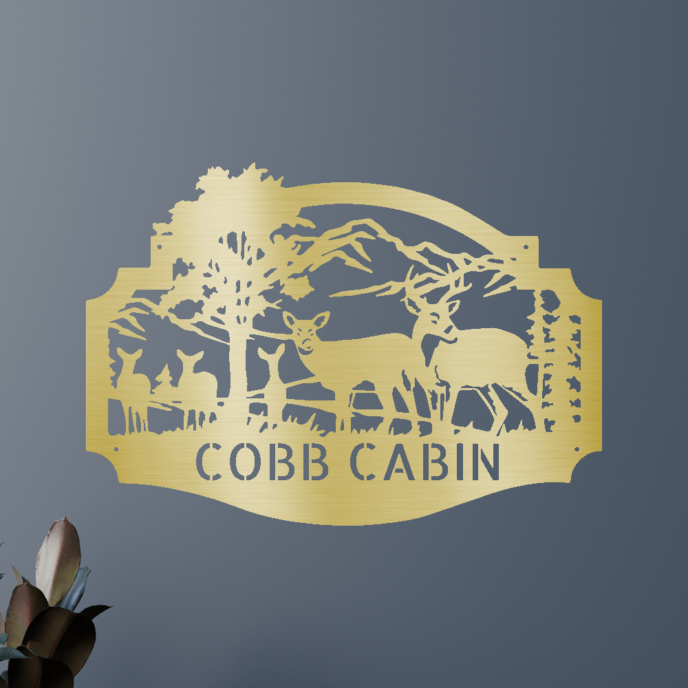 Personalized Deer Forest Metal Sign - Custom Name Wildlife Wall Art