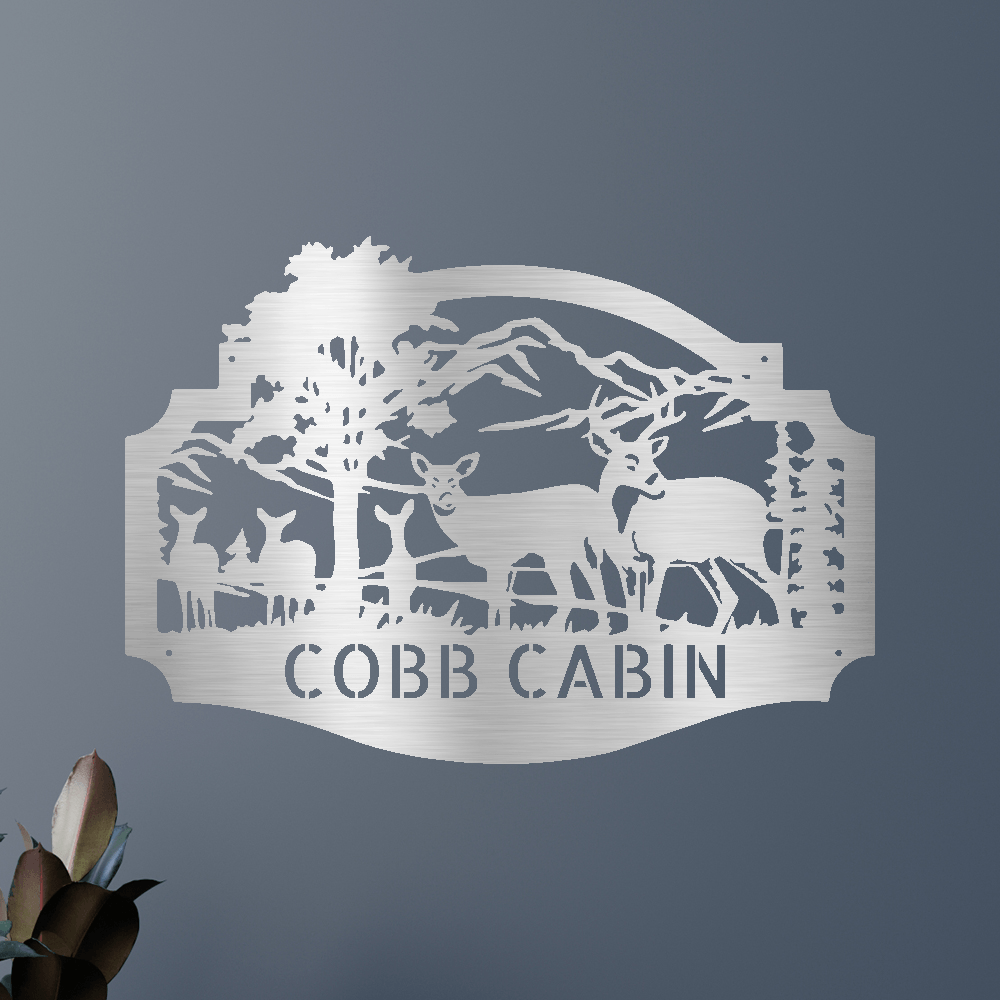 Personalized Deer Forest Metal Sign - Custom Name Wildlife Wall Art