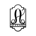 Regal Personalized Gifts - Custom Metal Sign, Split Letter, Last Name
