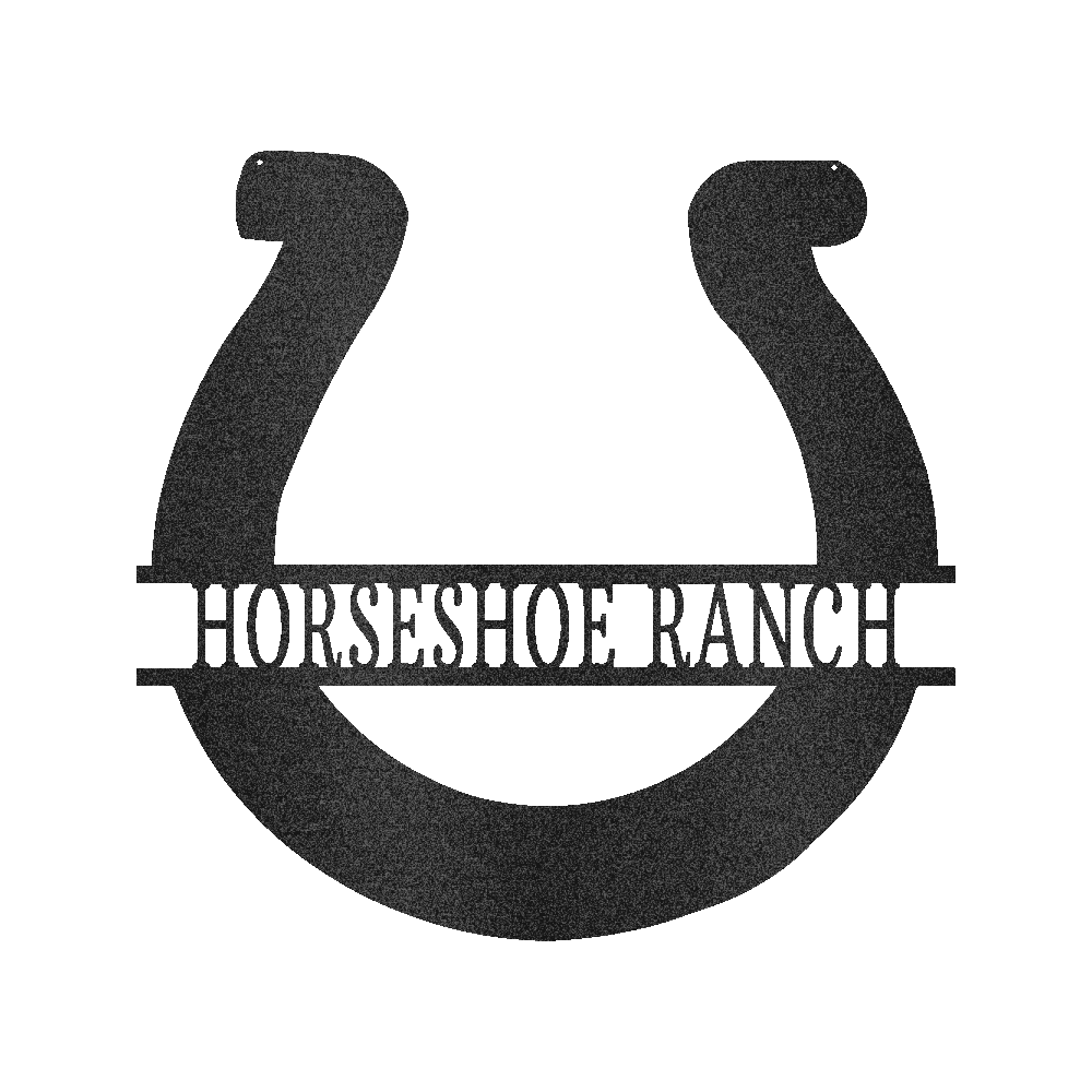 Personalized Minimalist Horseshoe Metal Sign - Custom Name Horse Wall Art