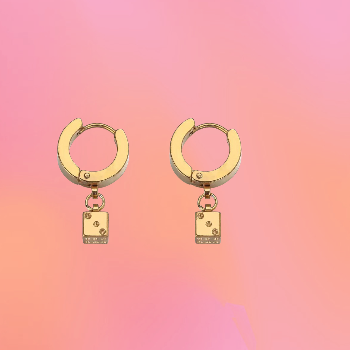 Titanium Dice Charm Earrings