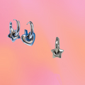 Silver Puffy Charm Earring