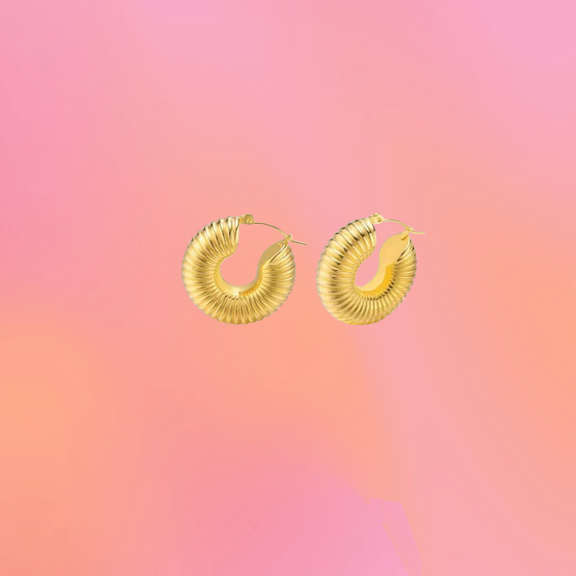 Chunky Ribbed Titanium Hoop