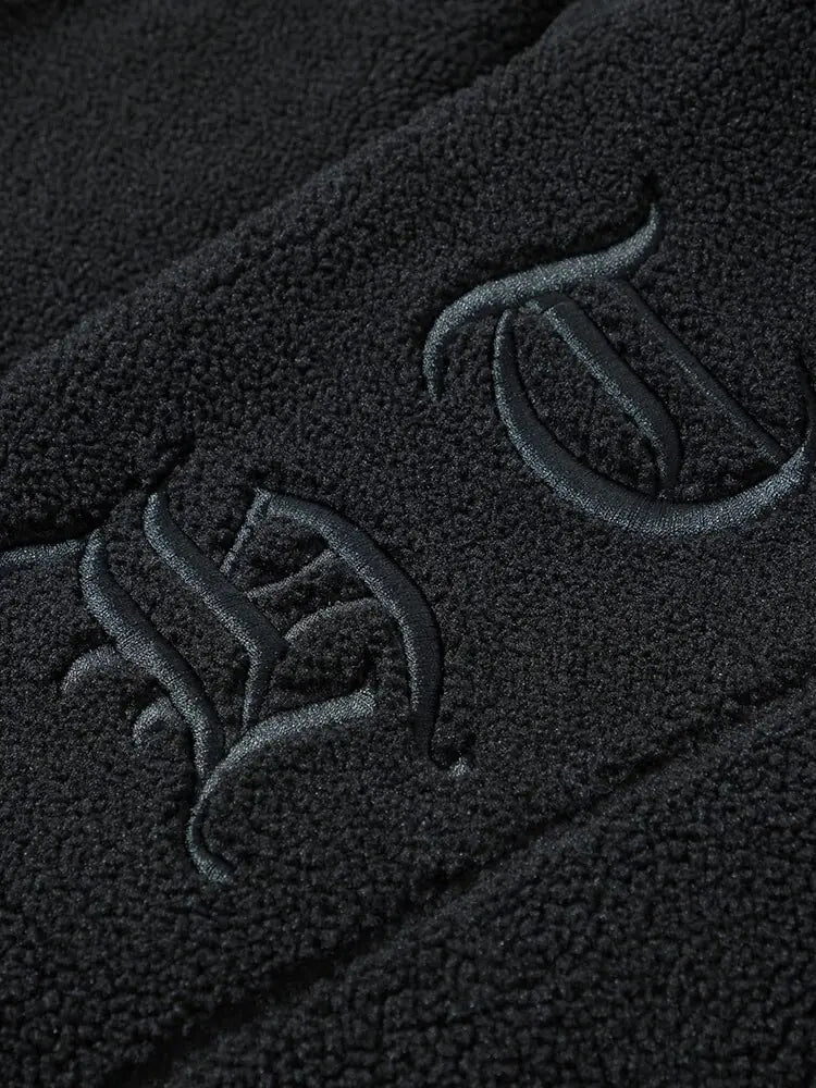 Parka Fleece Jacket Fashion Letter Embroidery Hooded