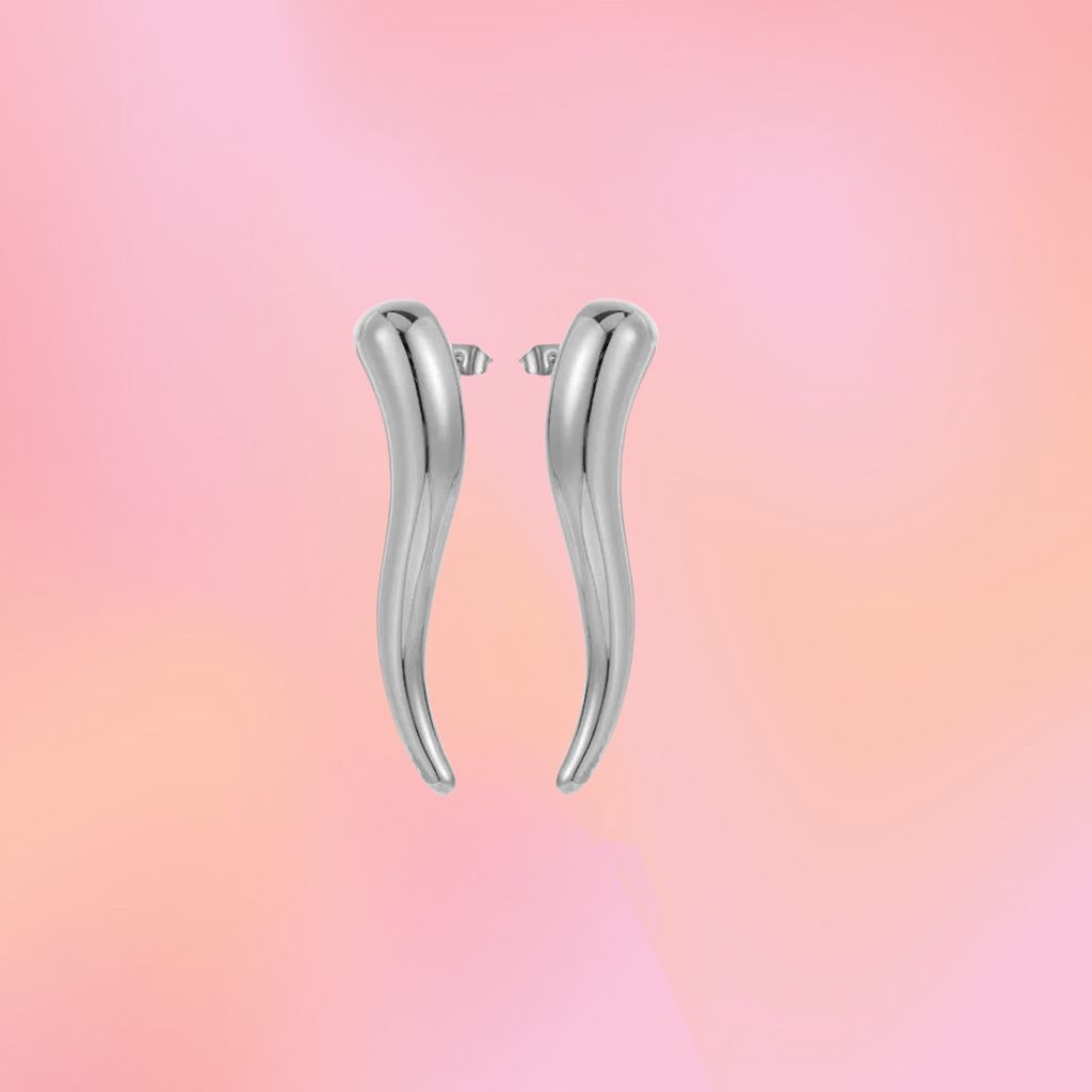Squiggle Titanium Statement Earrings