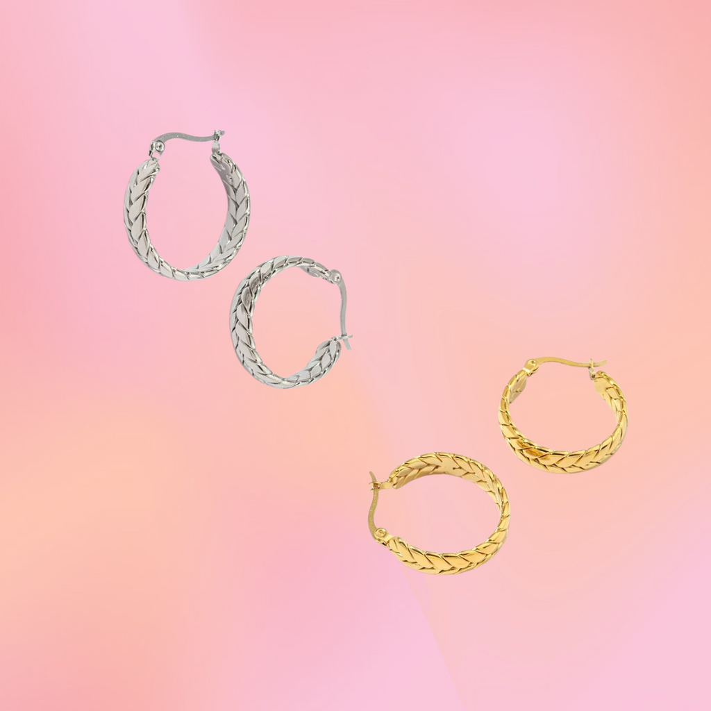 Titanium Braided Hoop Earrings