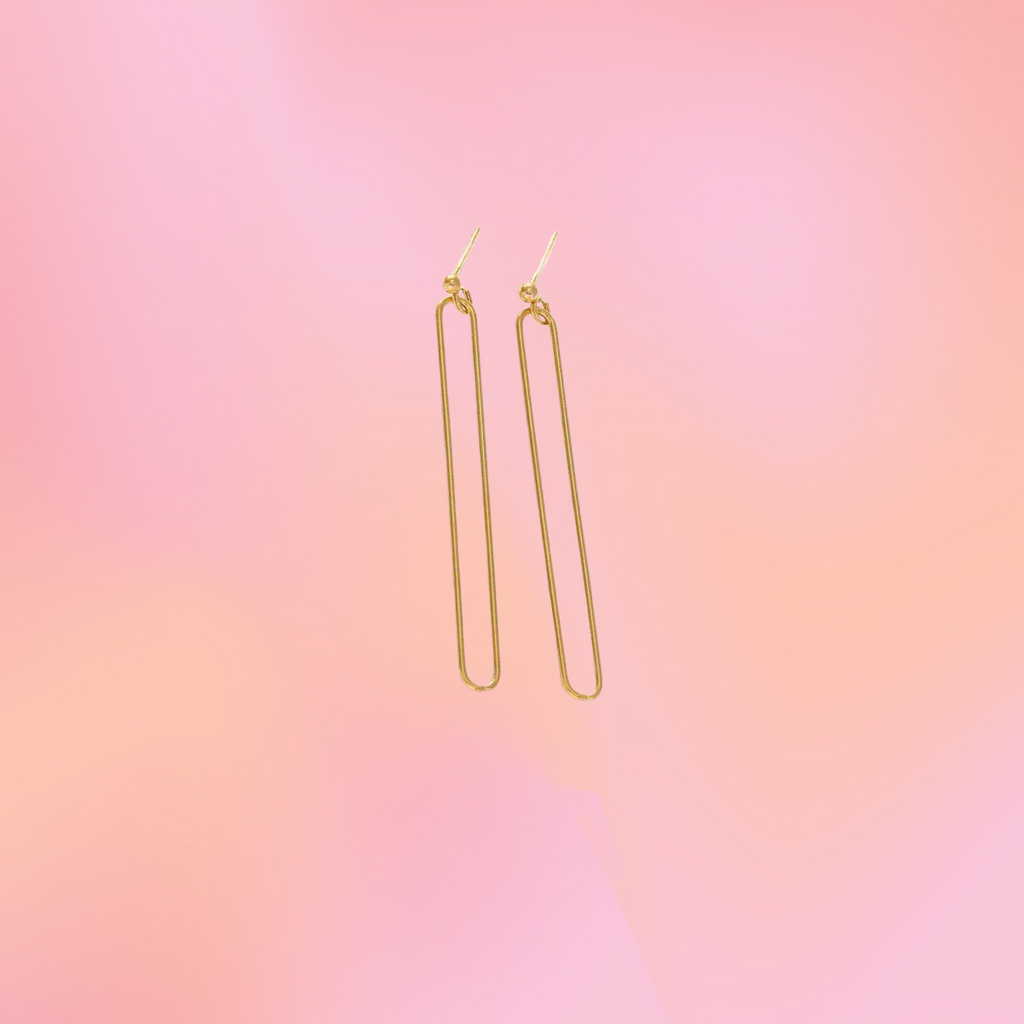 Simple Oval Titanium Earrings