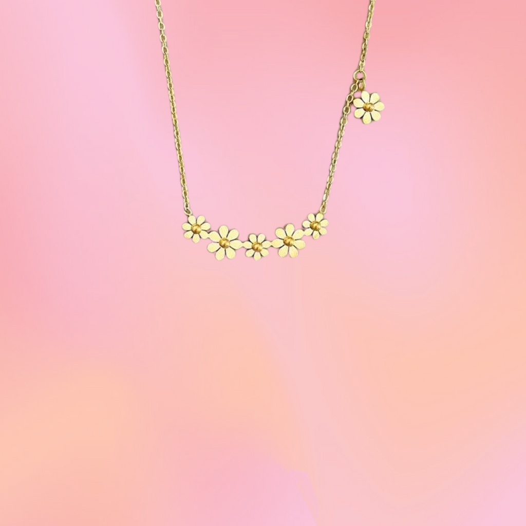 Titanium Daisy Garden Necklace