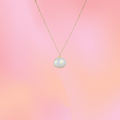 Shell Pearl Titanium Charm Necklace