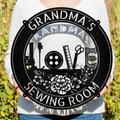 Sewing Love - Personalized Metal Sign for Sewing Room Decor