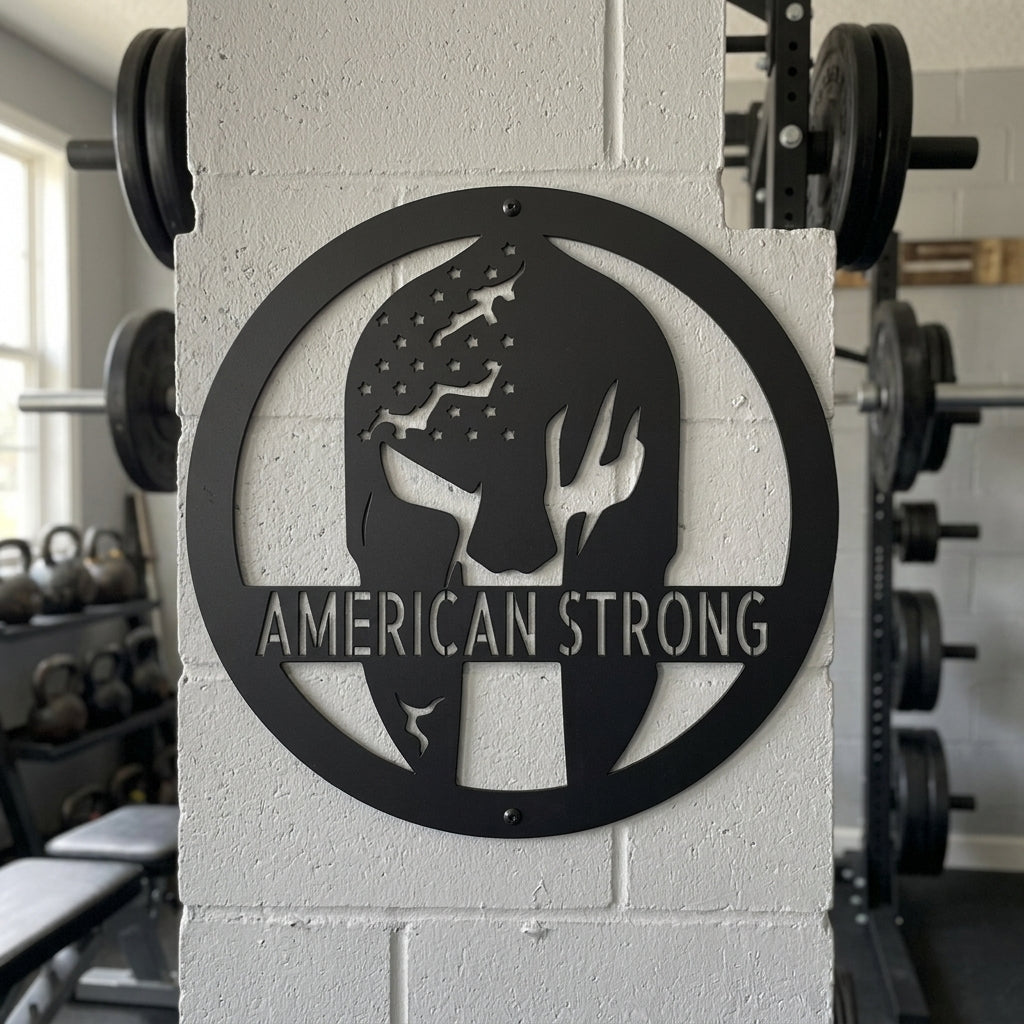 Custom Metal Wall Art - Personalized Home Gym Spartan Sign