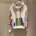 Fashionable Women's Printed Waffle Sweatshirt