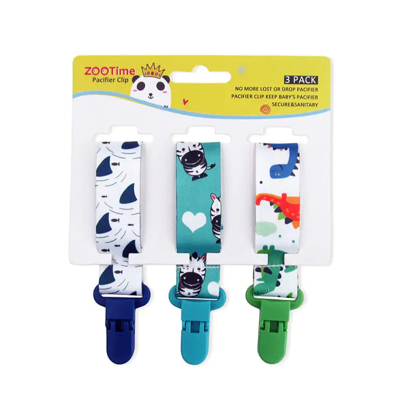 Cartoon Pattern Baby Pacifier Teether Pack of Three